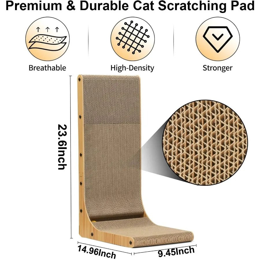Heavy-Duty Scratch Pad with Wooden Frame for Indoor Cats