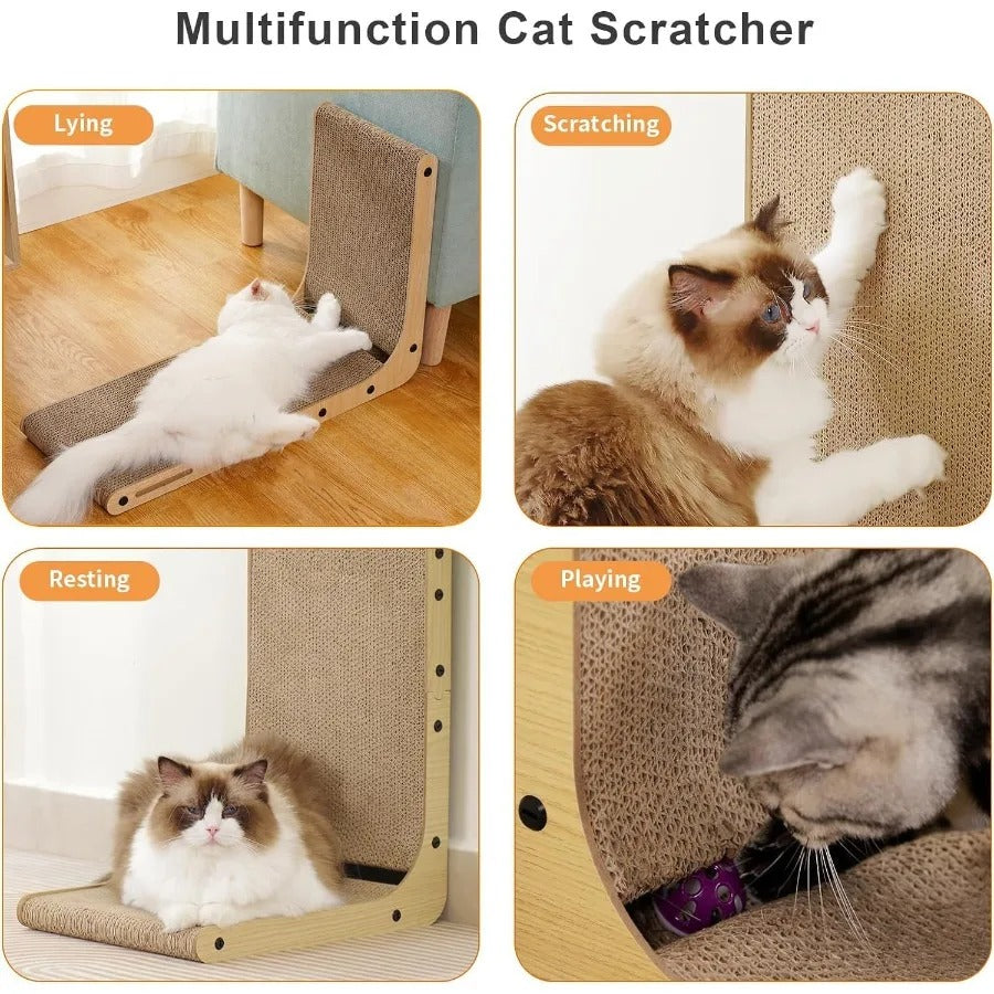 Heavy-Duty Scratch Pad with Wooden Frame for Indoor Cats
