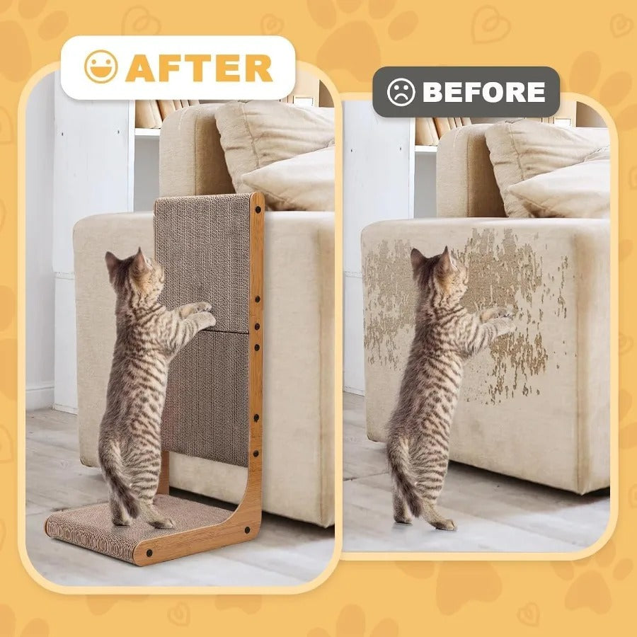 Heavy-Duty Scratch Pad with Wooden Frame for Indoor Cats
